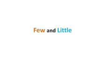 Preview of Lesson: Few vs Little