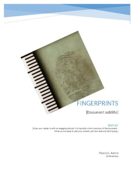 Preview of Lesson - Fingerprints (Guided Notes ONLY)