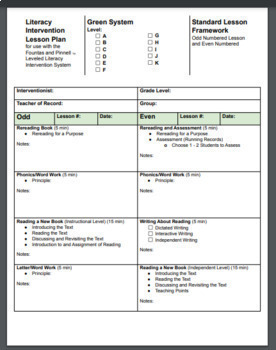 Preview of Lesson Frameworks for Use with Fountas and Pinnell Leveled Literacy Intervention