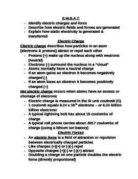Lesson I Student PowerPoint Note Guide "Electric Charge & Static