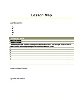 Preview of Lesson Map Template