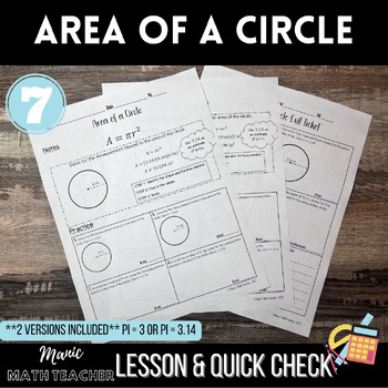 Preview of Lesson - 2D Geometry - Area of a Circle (Notes, Practice)