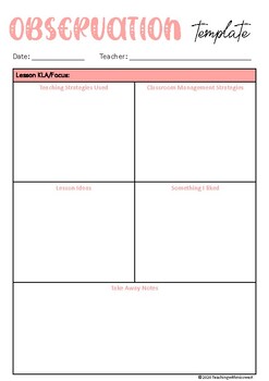 Preview of Lesson Observation Template