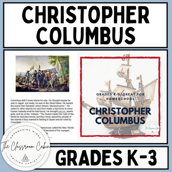 Preview of Christopher Columbus American History Lesson for Grades K-3 and Homeschool