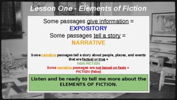 Preview of Lesson One - Elements of Fiction, Developing Metacognitive Skills