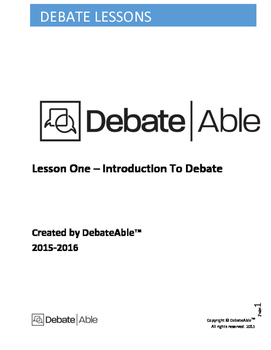 Preview of Lesson One - Introduction to Debate