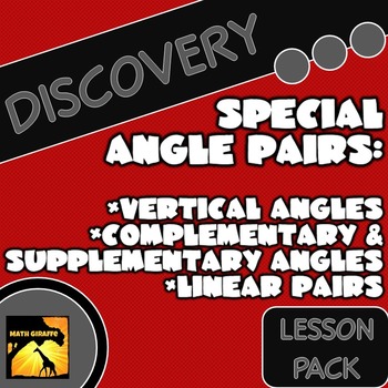 Preview of Vertical Angles & Other Special Angle Pairs - Inquiry Lesson Pack