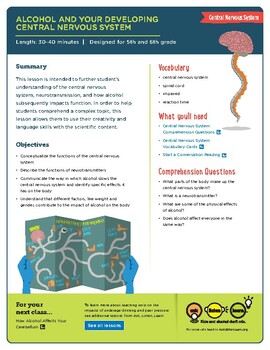 Preview of Lesson Plan: Alcohol and Your Developing Central Nervous System