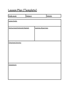 Lesson Plan (Blank Template) by The Dan Brand | TPT