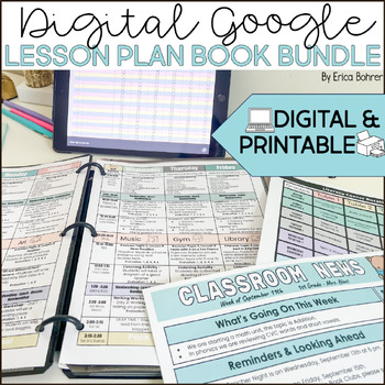 Preview of Lesson Plan Book Bundle | Editable Digital Google Planning Templates