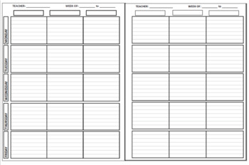 Preview of Lesson Plan Book Lined Printable Reusable PDF Teacher Planner 6 Preps Classes