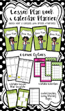 Lesson Plan Book & Planner {Black Hair & Glasses: Green Tr