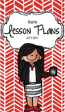 Lesson Plan Book & Planner {Black Hair: Red Herringbone}