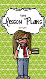 Lesson Plan Book & Planner {Brown Hair & Glasses: Green Tr