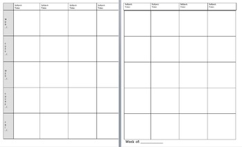 lesson plan book template sheets
