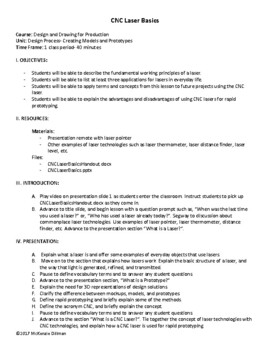 Preview of Lesson Plan- CNC Laser Basics