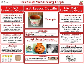 Preview of Lesson Plan - Ceramic Measuring Cups Art Lesson - 5th Grade ► Hello Art People