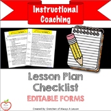 Instructional Coaching: Lesson Plan Checklist [EDITABLE]