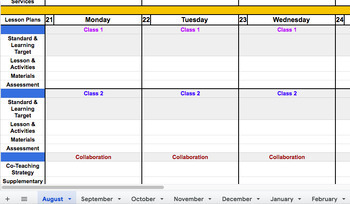 Lesson Plan Class Calendar (23-24 Teacher Copy) by Realistic Teaching ...