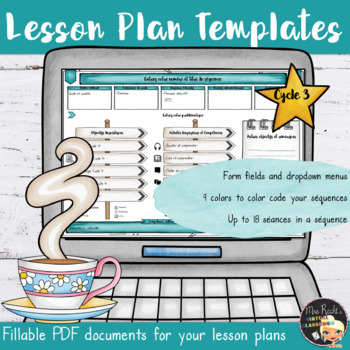 Preview of Lesson Plan Editable Template - Cycle 3