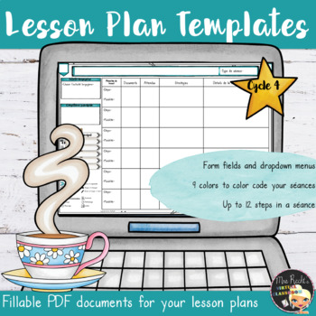 Preview of Lesson Plan Editable Template - Cycle 4 (classes)