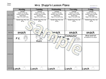 Preview of Lesson Plan Excel Template