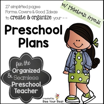 Preview of Lesson Plan FORMS & Preschool Planning Pages with Melonheadz friends