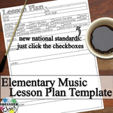 Elementary Music Lesson Plan Fillable Template