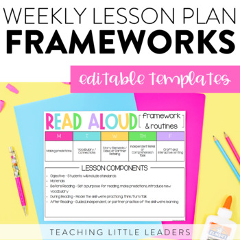 Preview of Lesson Plan Framework Templates {Editable}