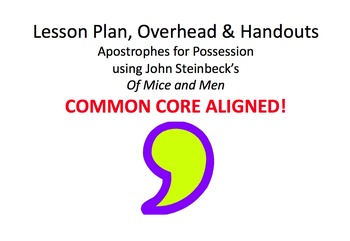 Preview of Lesson Plan & Handouts: Apostrophe Use- Steinbeck's Of Mice and Men
