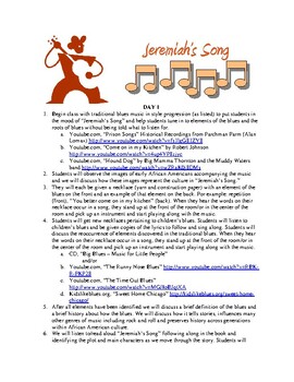 Preview of Lesson Plan - Jeremiah's Song by Walter Dean Myers