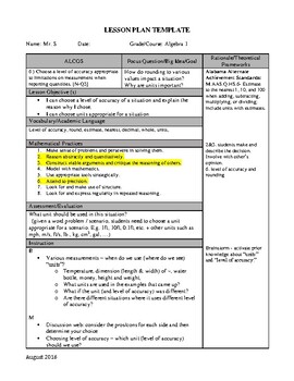 Preview of Lesson Plan - Level of Accuracy