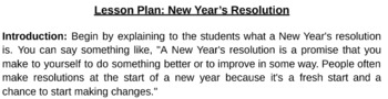 lesson plan new year's resolution