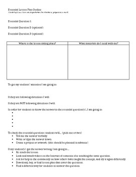 Preview of Lesson Plan Outline Using A Question/Answer Format