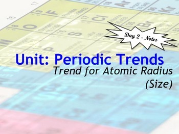 Preview of Lesson Plan: Periodic Table Trends - Atomic Size (Radius)