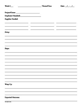 Lesson Plan Project Sheet by Fry Originals | Teachers Pay Teachers