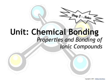 Preview of Lesson Plan: Properties and Bonding of Ionic Compounds