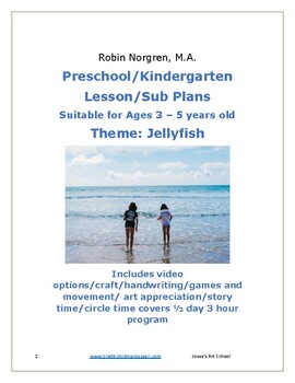 Preview of Lesson Plan SUB PLANS Jellyfish Pre-k Kinder Reggio Daycare Centers Play Base