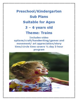 Preview of Lesson Plan SUB PLANS Trains Theme Pre-k to Kinder Reggio Centers Play Based