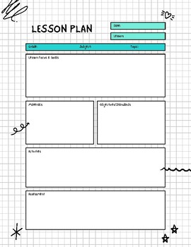 Lesson Plan/Special Education Lesson Template by Caroline's Teaching Ninjas