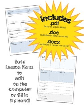 Preview of Lesson Plan Template