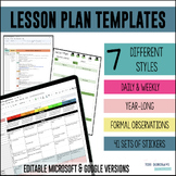 Lesson Plan Templates | EDITABLE