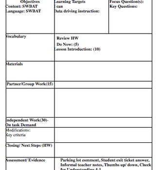 Preview of Lesson Plan Template