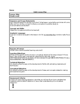 Preview of Lesson Plan Template