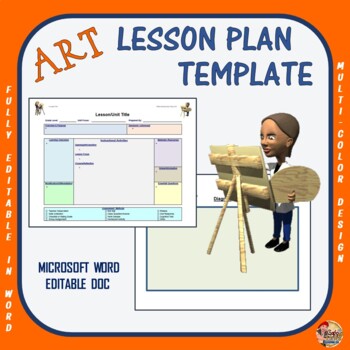 Preview of Lesson Plan Template - Art (Editable)