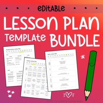 Preview of Lesson Plan Template - Daily, Weekly, Student - BUNDLE - Editable Version