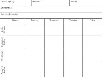 lesson plan template free and editable by lindsay bowden