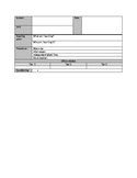 Lesson Plan Template -Editable