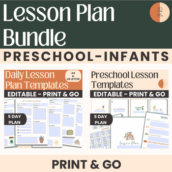 Preview of Lesson Plan Template Editable Bundle