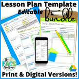 Lesson Plan Template Editable Bundle Daily Weekly and Unit